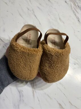 Carter's Fuzzy Tan Brown Infant Slip-Ons